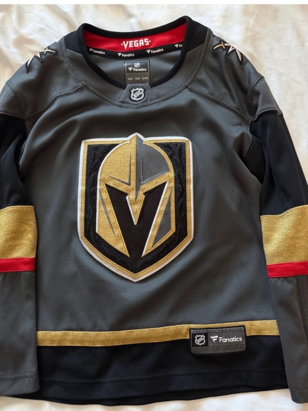 Fanatics Kids' Vegas Golden Knights Grey & Gold Hockey Jersey